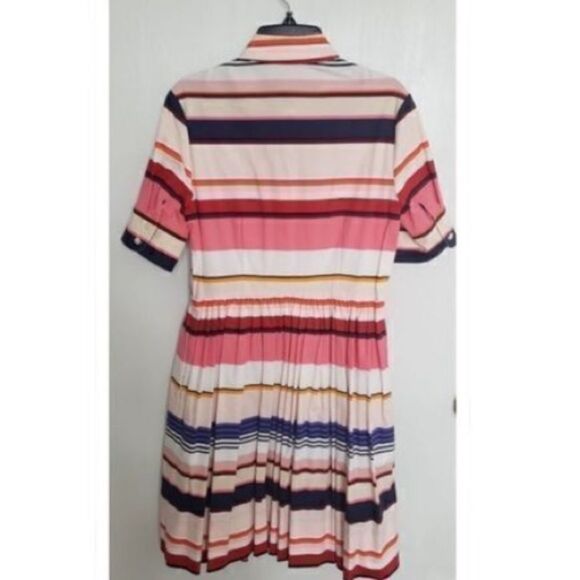 Kate Spade Women’s Size 00 Berber Fit and Flare Dress Pink Striped Button Up - Picture 7 of 13